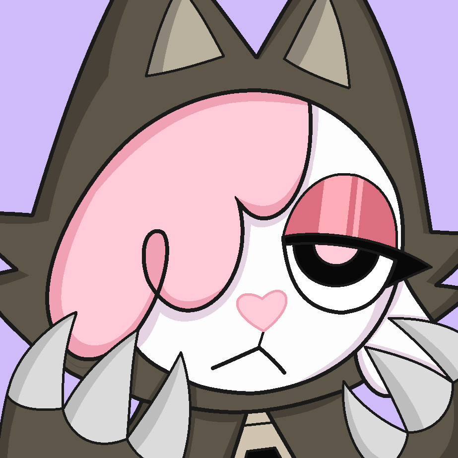 A drawing of Cofi from Chikn Nuggit behind a lavander background